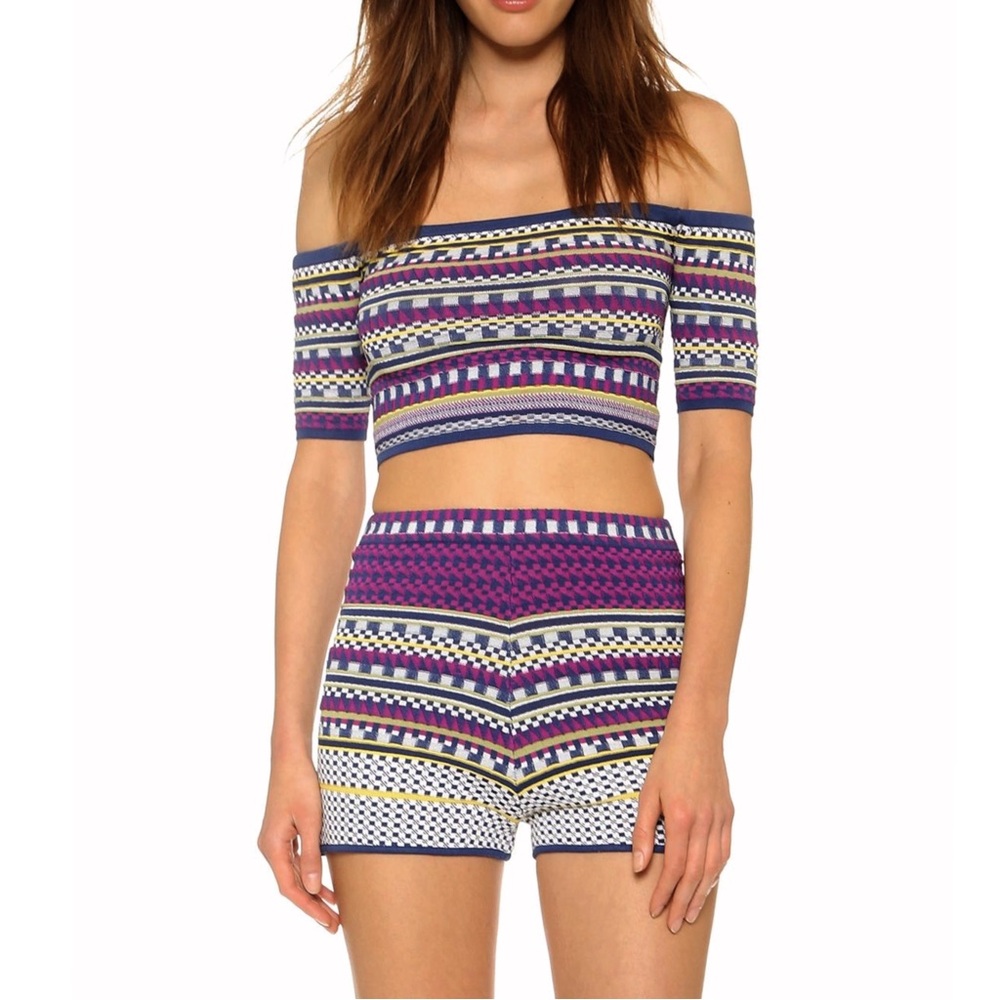 Ronny Kobo Jordani crop top high waisted shorts set | Revolve